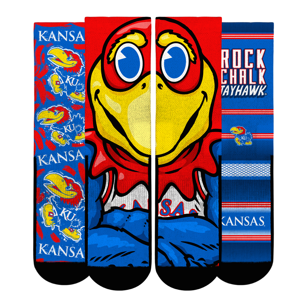 Youth Rock Em  Royal Kansas Jayhawks Fan Favorite Three-Pack Crew Sock Set