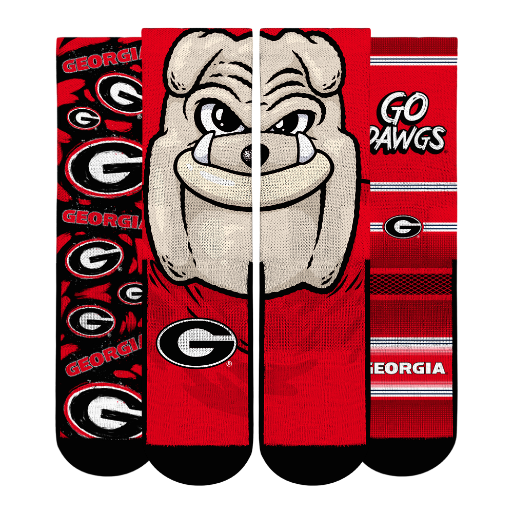 Youth Rock Em  Red Georgia Bulldogs Fan Favorite Three-Pack Crew Sock Set