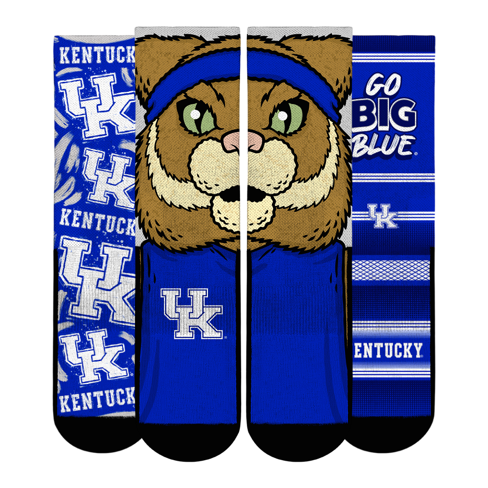 Youth Rock Em  Royal Kentucky Wildcats Fan Favorite Three-Pack Crew Sock Set