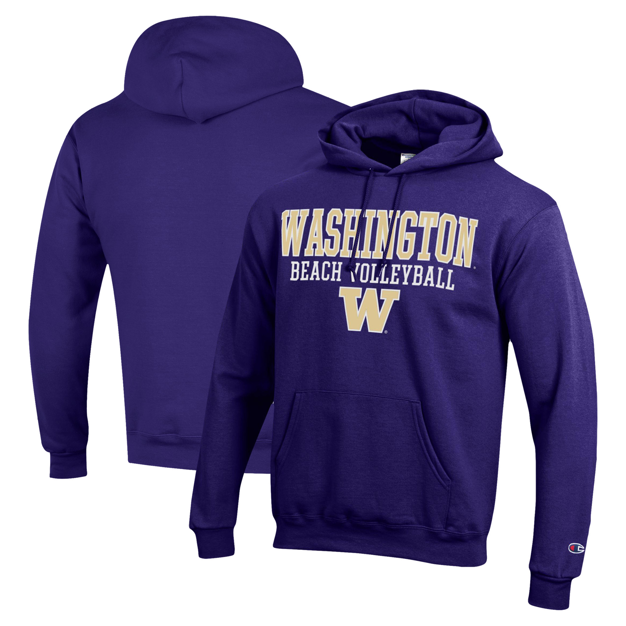 Men’s Champion Purple Washington Huskies Stacked Beach Volleyball Powerblend Pullover Hoodie Men’s Champion Purple Washington Huskies Stacked Beach Volleyball Powerblend Pullover Hoodie