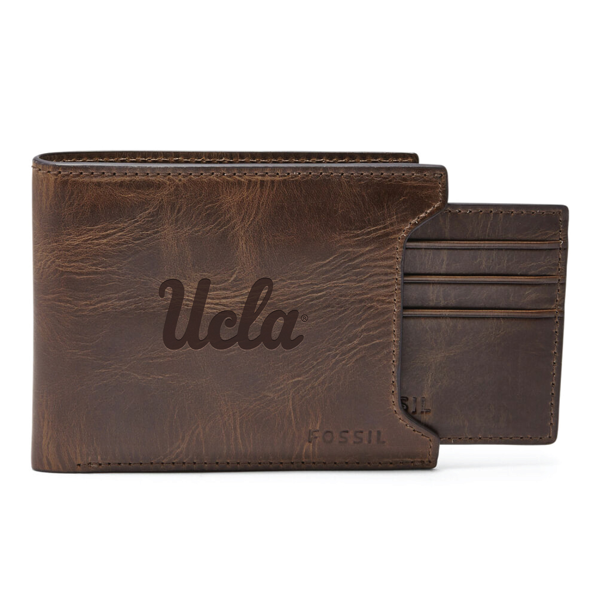 Men's Fossil  Brown UCLA Bruins Derrick Sliding Two-In-One Wallet