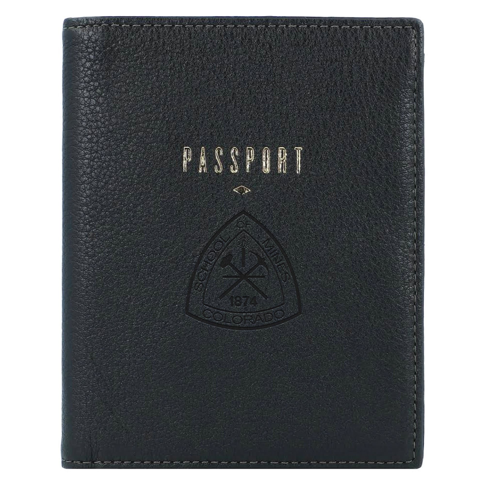 Fossil Black Colorado School of Mines Orediggers Travel RFID Passport Case