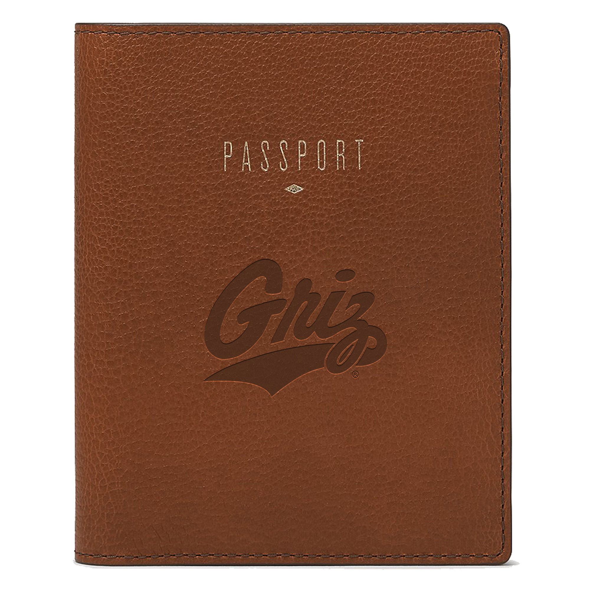 Fossil  Brown Montana Grizzlies Travel RFID Passport Case