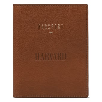 Fossil  Brown Harvard Crimson Travel RFID Passport Case