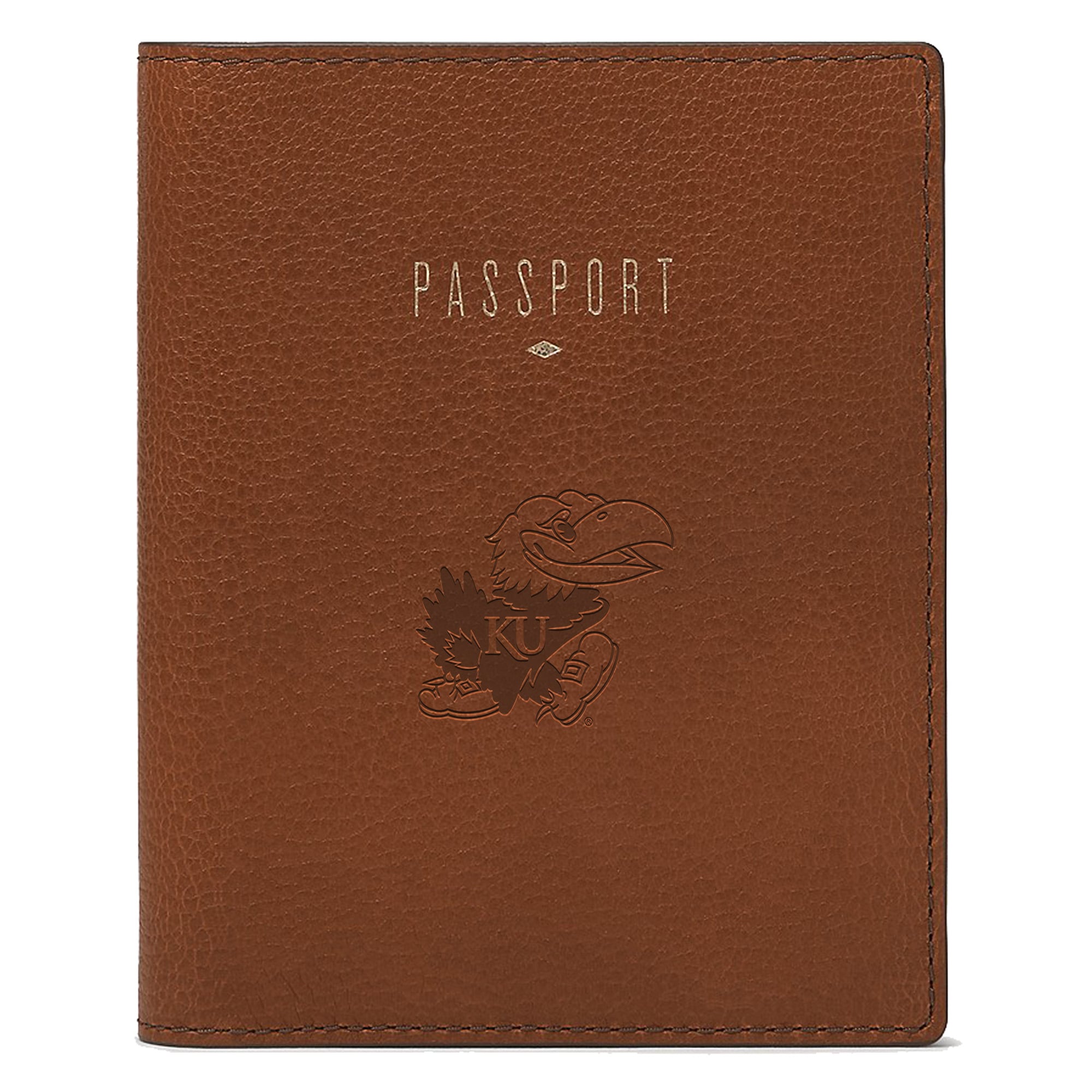 Fossil  Brown Kansas Jayhawks Travel RFID Passport Case