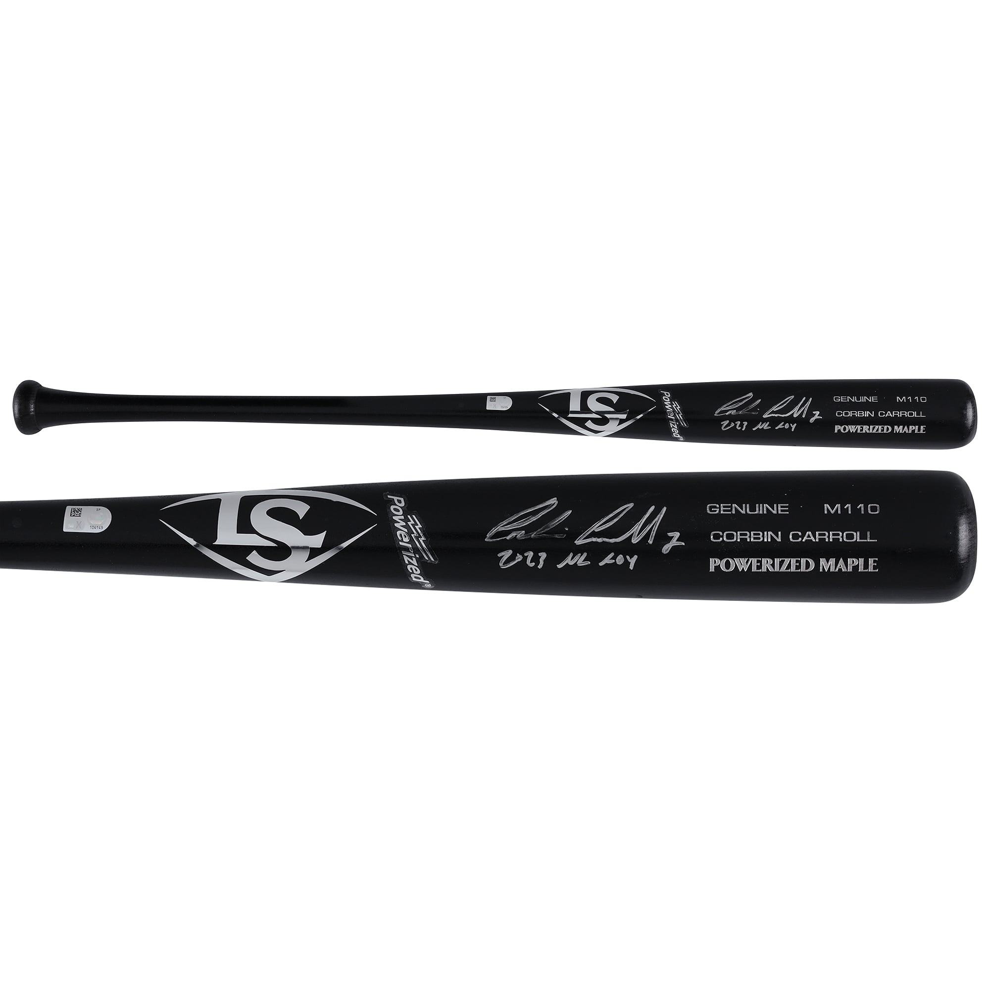 Corbin Carroll Arizona Diamondbacks Autographed Black Louisville Slugger Game Model Bat with "2023 NL ROY" Inscription