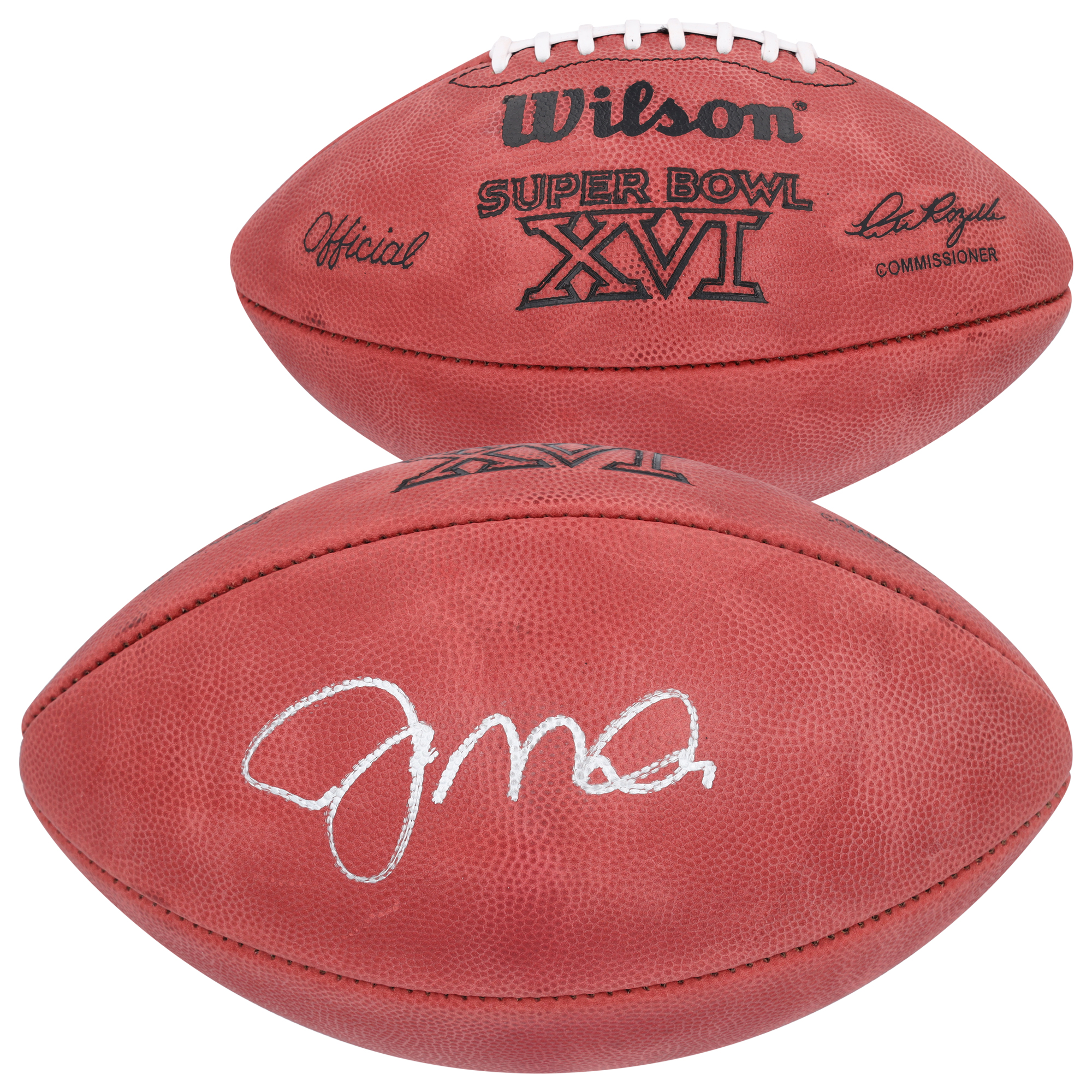 Joe Montana San Francisco 49ers Autographed Wilson Super Bowl XVI Logo Football