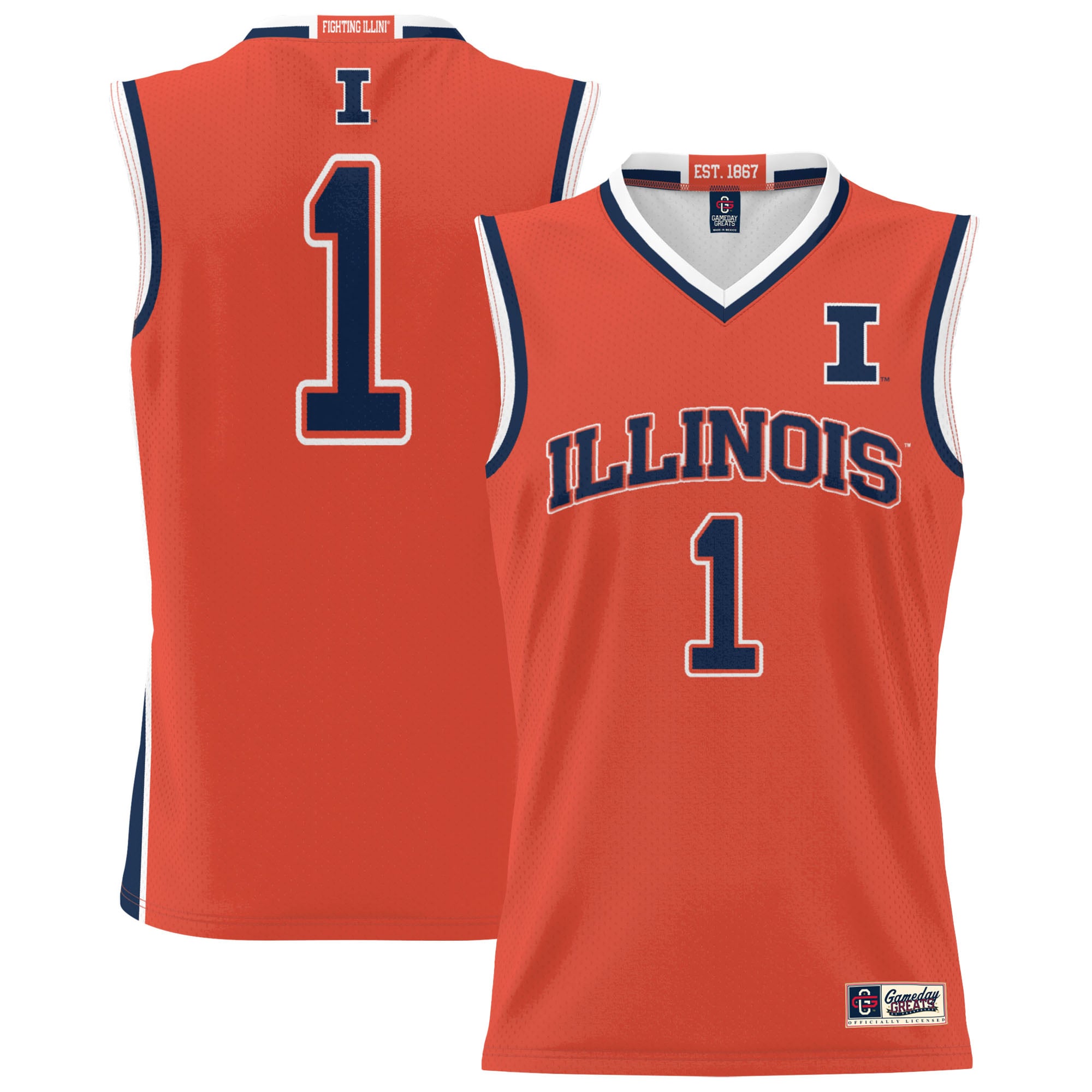 Youth GameDay Greats #1 Orange Illinois Fighting Illini Lightweight Basketball Jersey