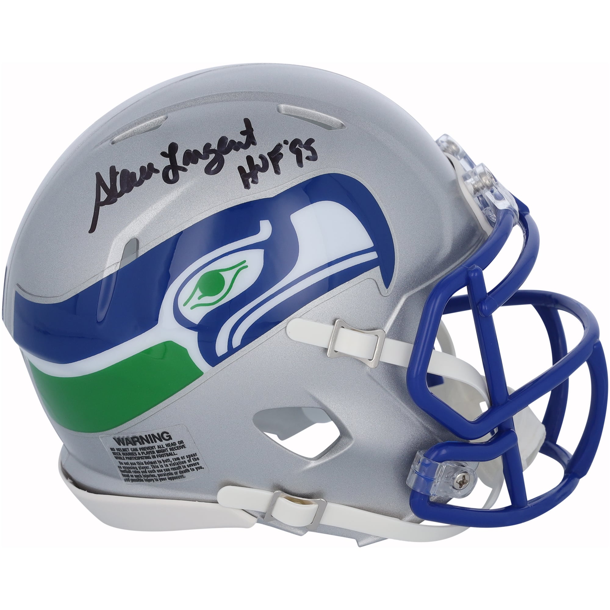 Steve Largent Seattle Seahawks Autographed Riddell 1983-2001 Throwback Speed Mini Helmet with "HOF 95" Inscription