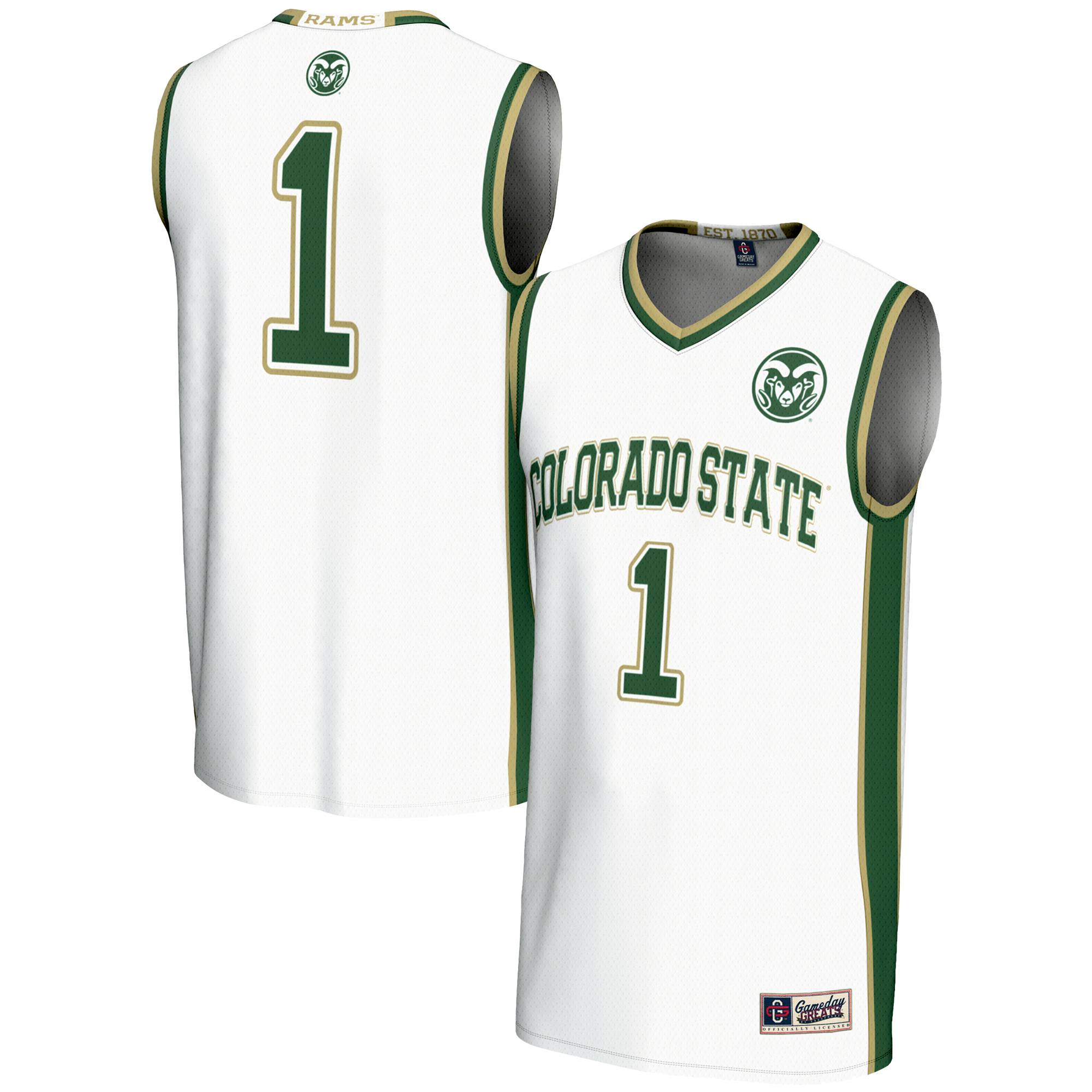 Unisex GameDay Greats #1 White Colorado State Rams Lightweight Basketball Jersey Unisex GameDay Greats #1 White Colorado State Rams Lightweight Basketball Jersey