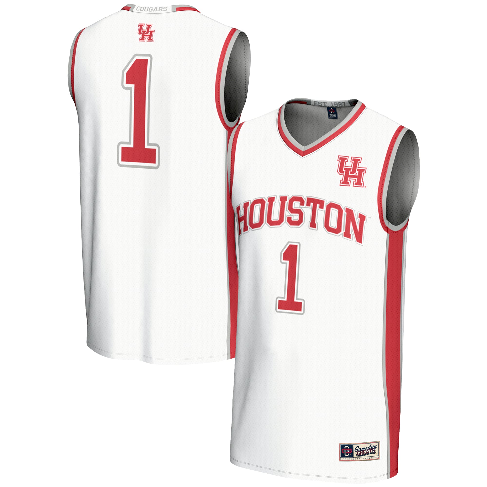 Unisex GameDay Greats #1 White Houston Cougars Lightweight Basketball Jersey