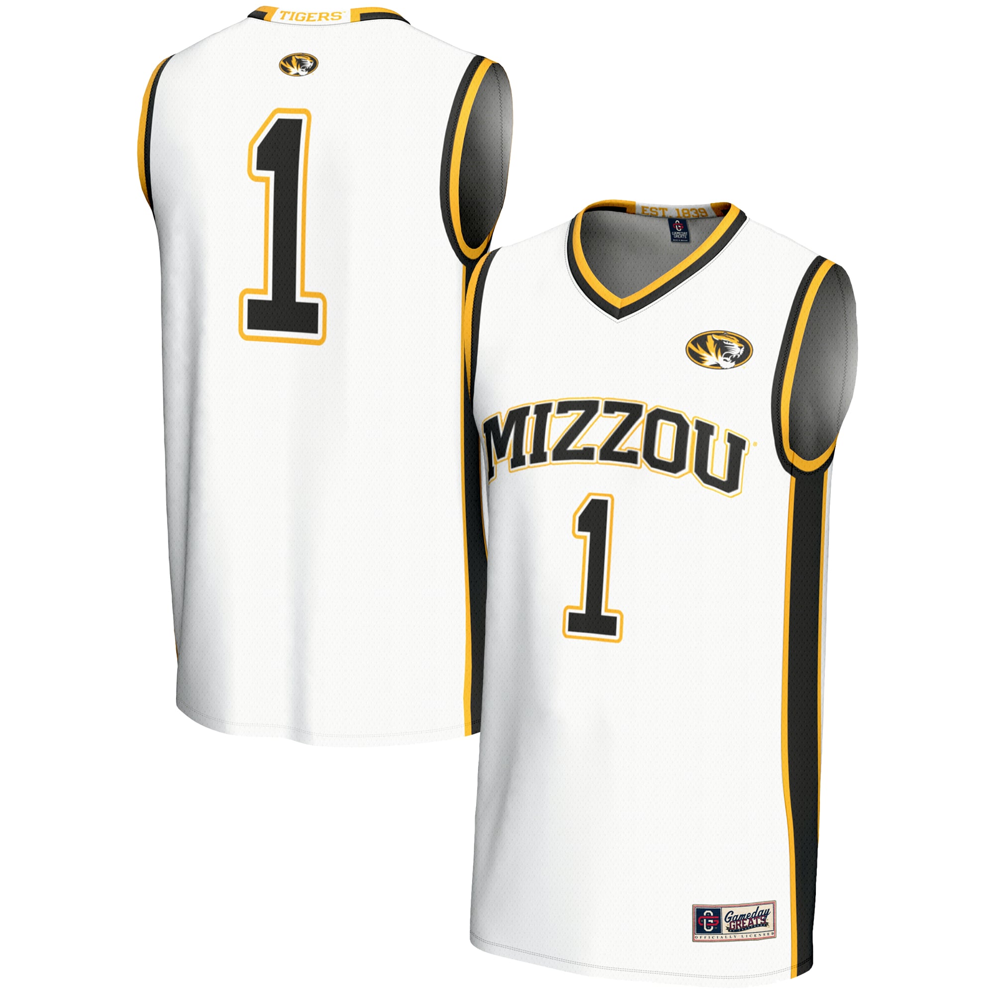 Youth GameDay Greats #1 White Missouri Tigers Lightweight Basketball Jersey