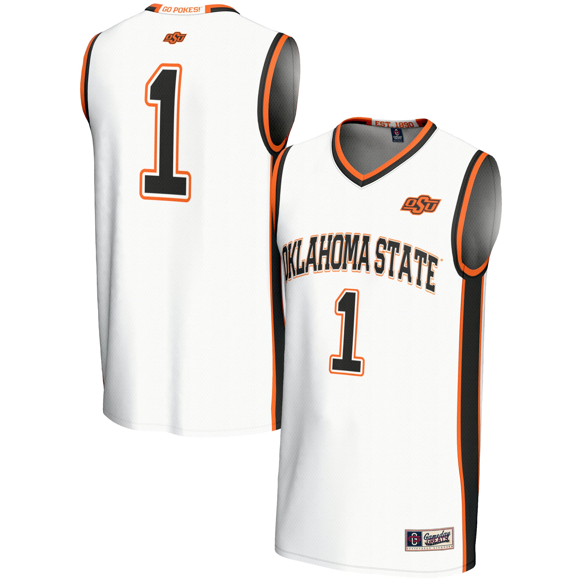 Youth GameDay Greats #1 White Oklahoma State Cowboys Lightweight Basketball Jersey