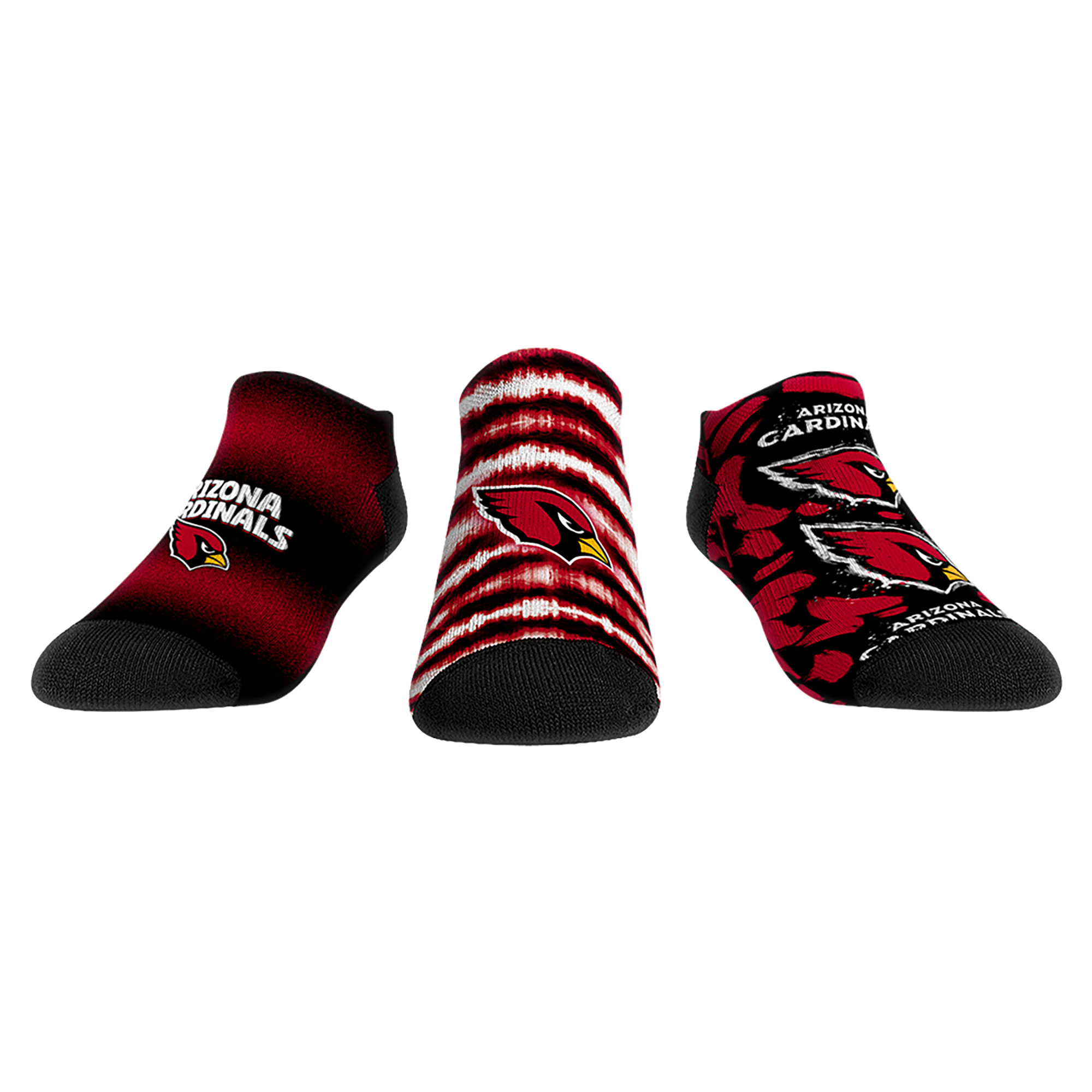 Unisex Rock Em Red Arizona Cardinals Make Some Noise Three-Pack Low-Cut Socks Set