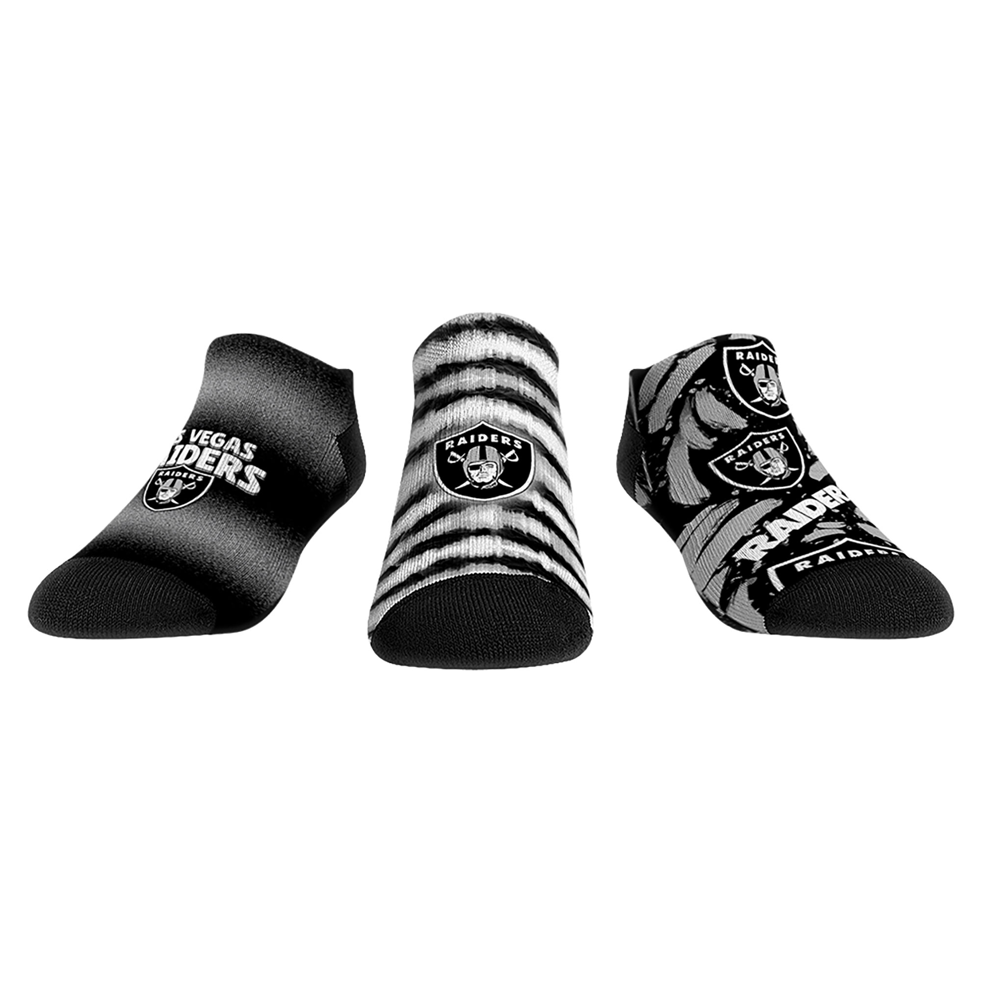 Unisex Rock Em Gray Las Vegas Raiders Make Some Noise Three-Pack Low-Cut Socks Set