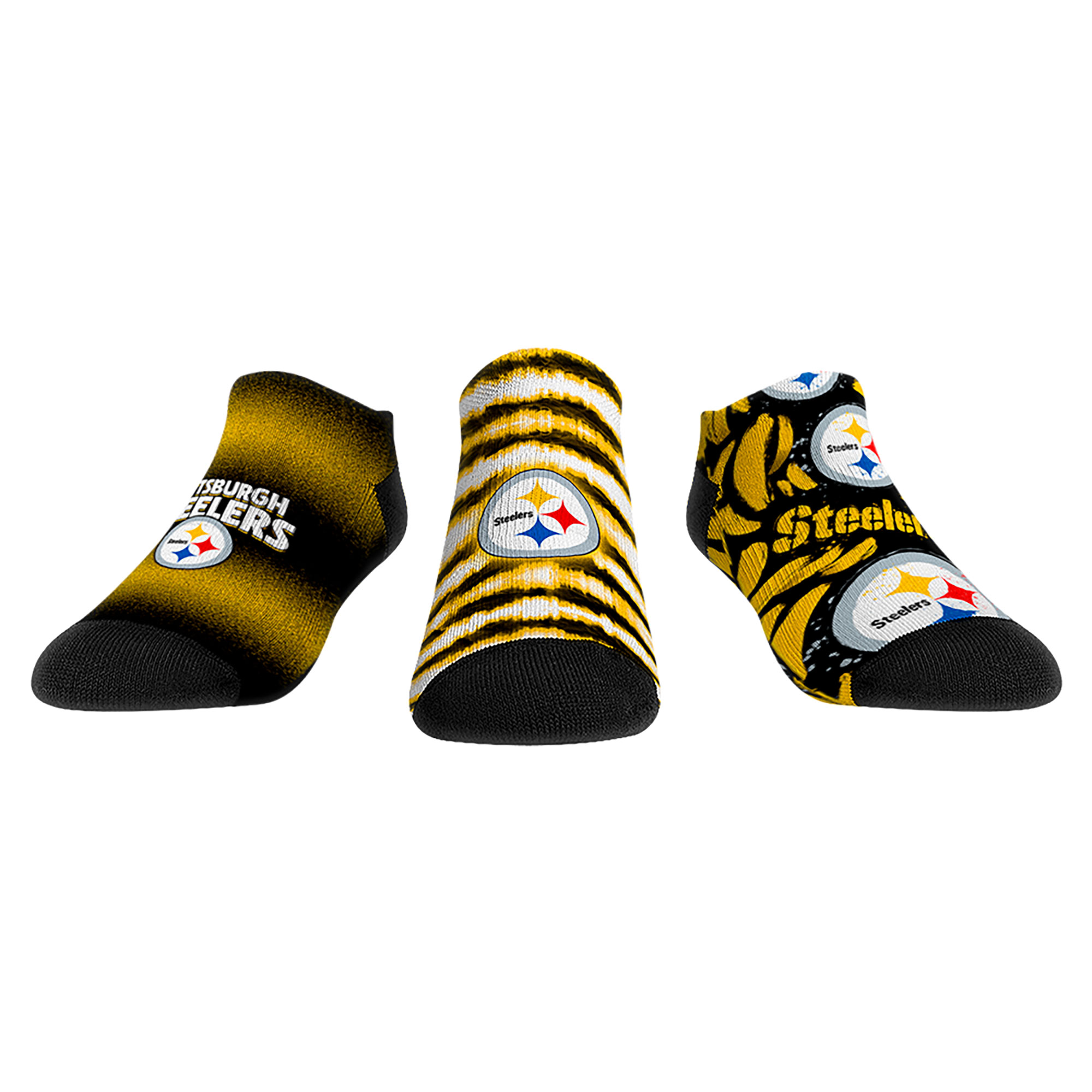 Unisex Rock Em Yellow Pittsburgh Steelers Make Some Noise Three-Pack Low-Cut Socks Set