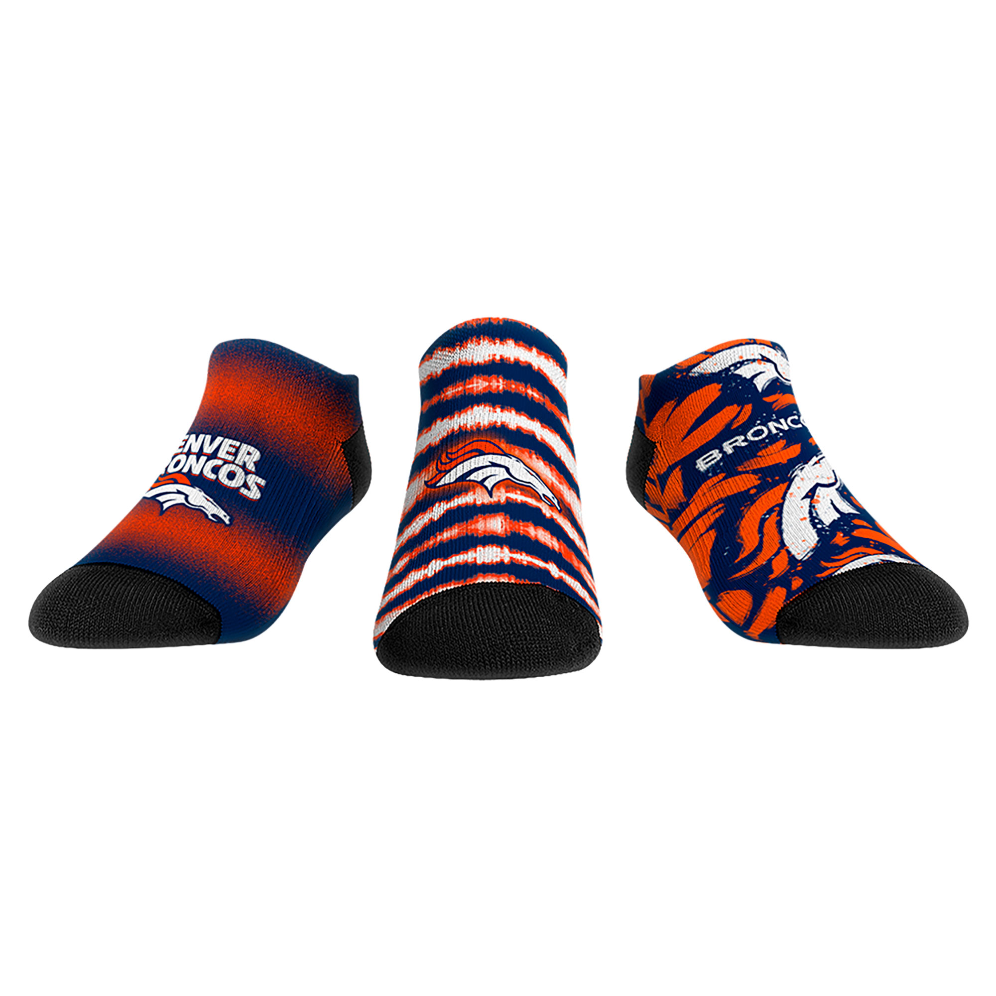 Unisex Rock Em Navy Denver Broncos Make Some Noise Three-Pack Low-Cut Socks Set