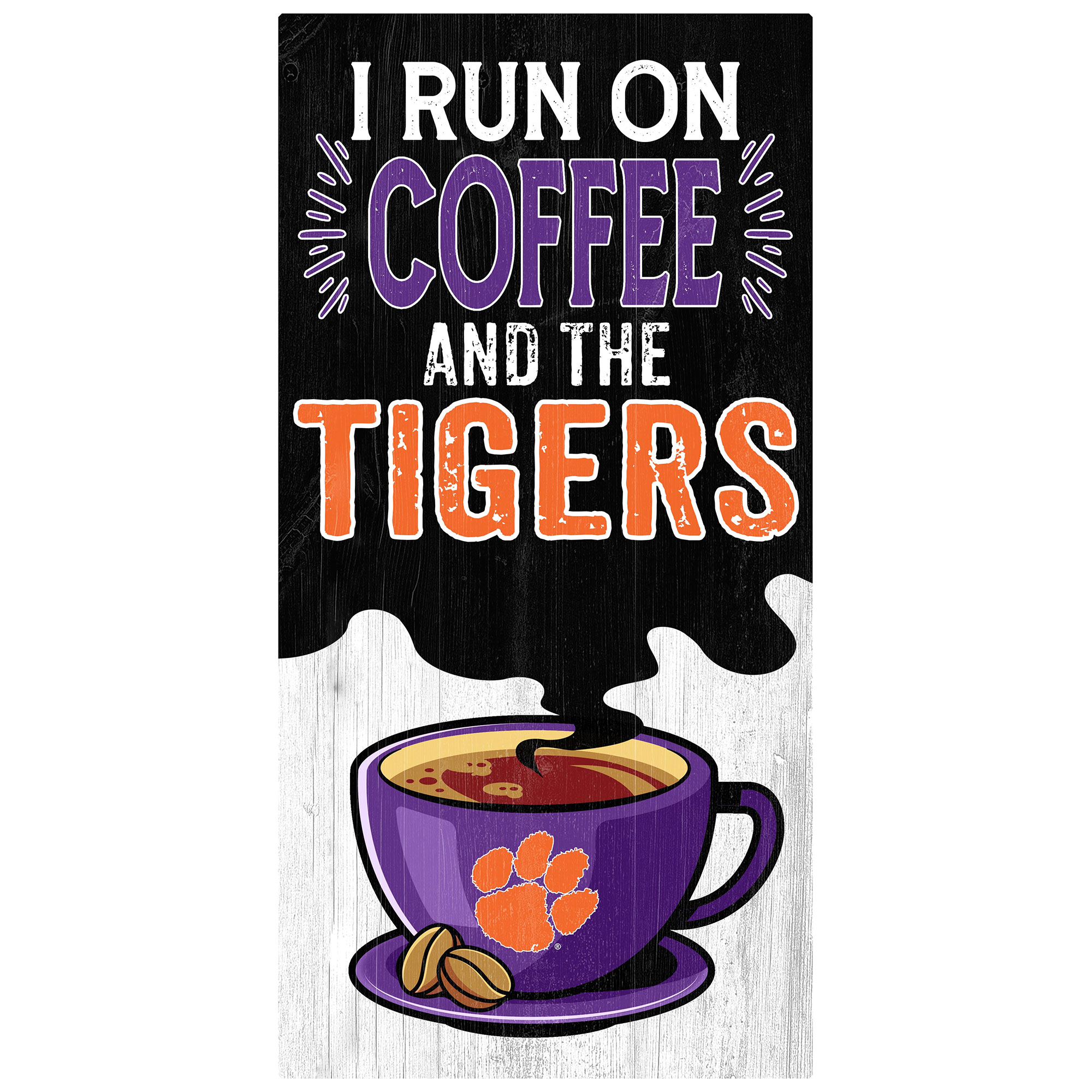 Clemson Tigers 6" x 12" Coffee Wall Art