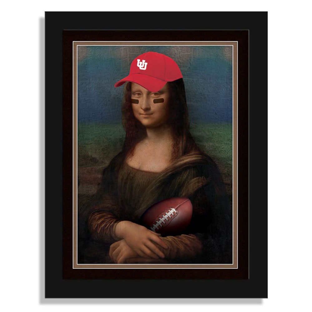 Utah Utes 12" x 16" Mona Lisa Fan Framed Fine Art Print