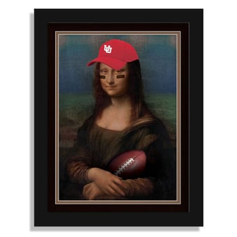 Utah Utes 12" x 16" Mona Lisa Fan Framed Fine Art Print