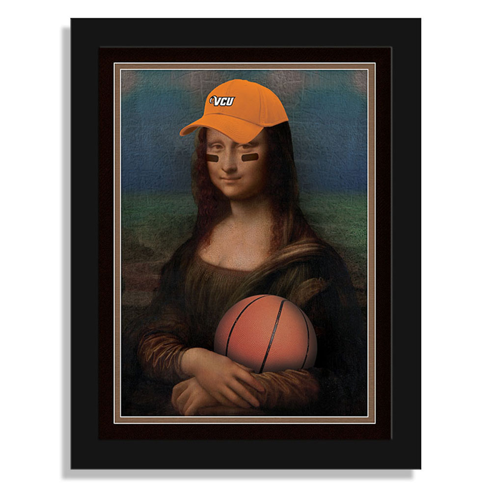 VCU Rams 12" x 16" Mona Lisa Fan Framed Fine Art Print