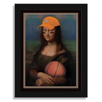 VCU Rams 12" x 16" Mona Lisa Fan Framed Fine Art Print