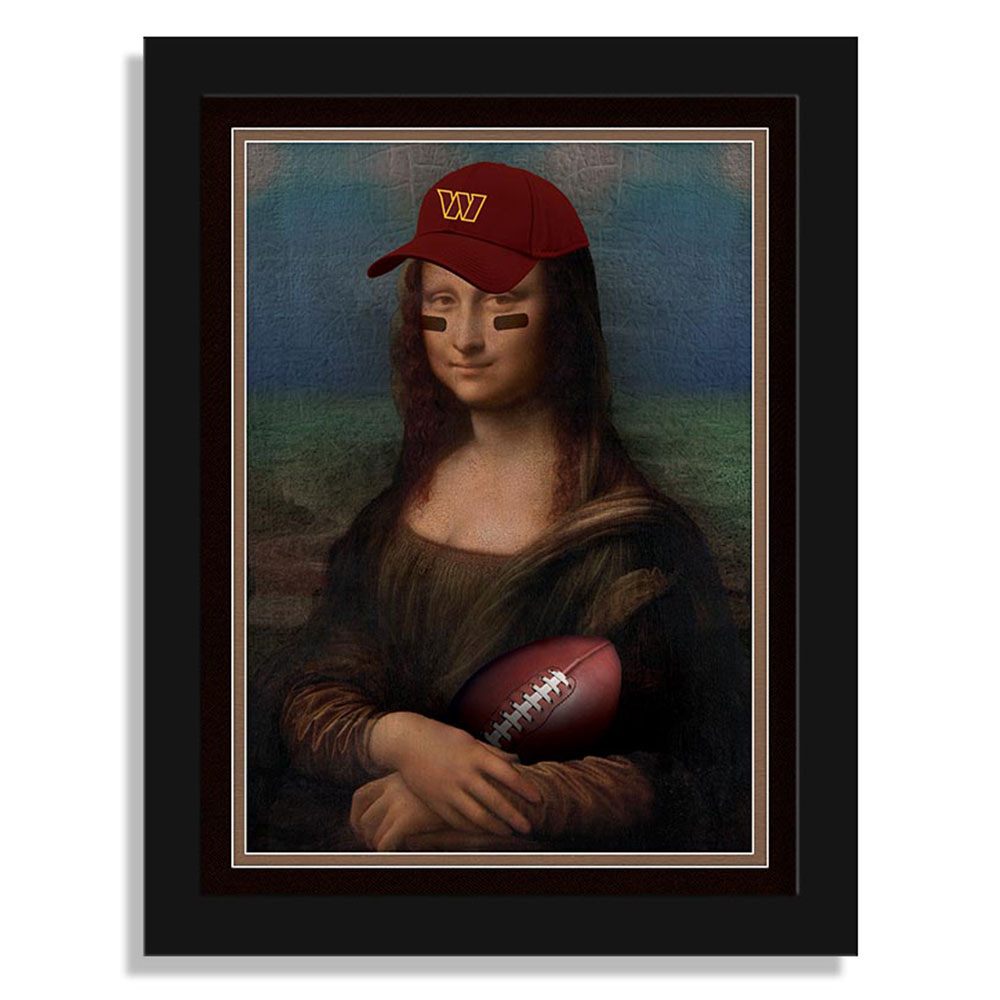 Washington Commanders 12" x 16" Mona Lisa Fan Framed Fine Art Print