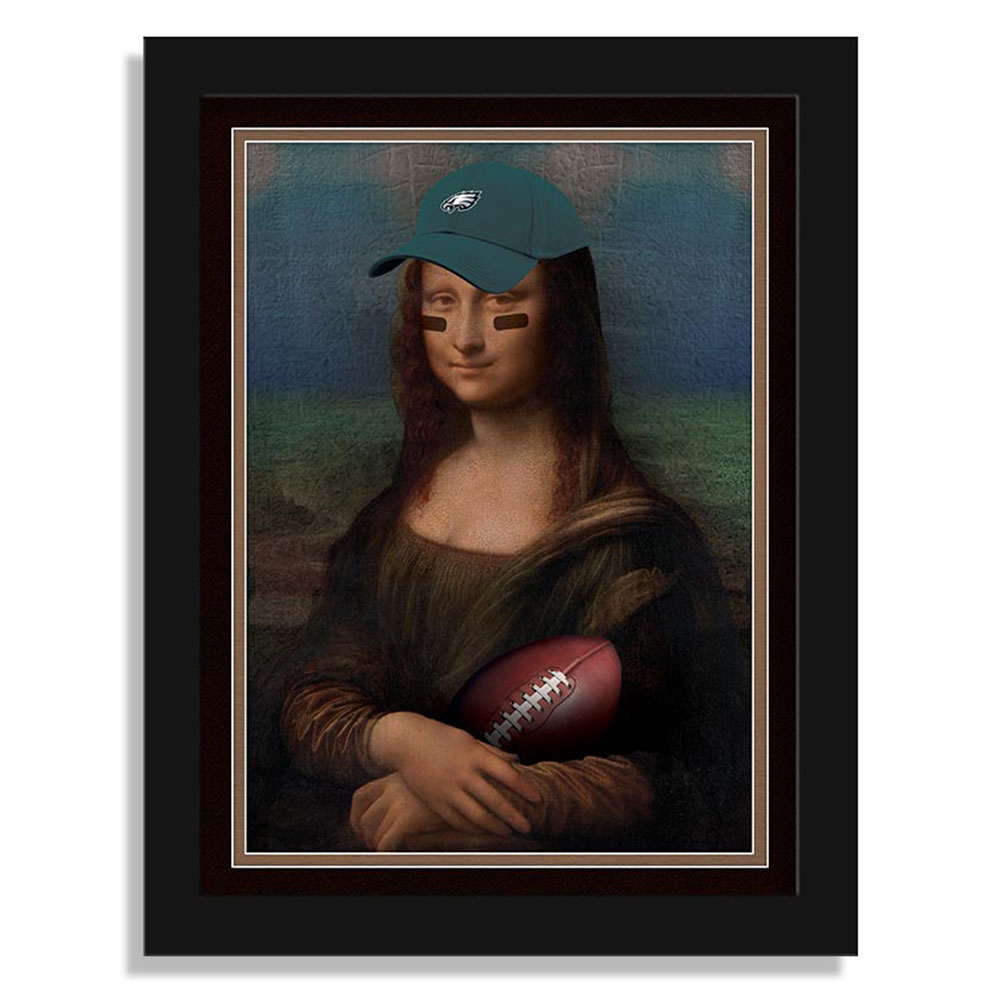 Philadelphia Eagles 12" x 16" Mona Lisa Fan Framed Fine Art Print