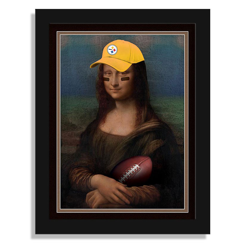Pittsburgh Steelers 12" x 16" Mona Lisa Fan Framed Fine Art Print