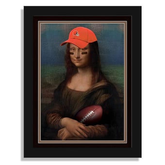 Cleveland Browns 12" x 16" Mona Lisa Fan Framed Fine Art Print