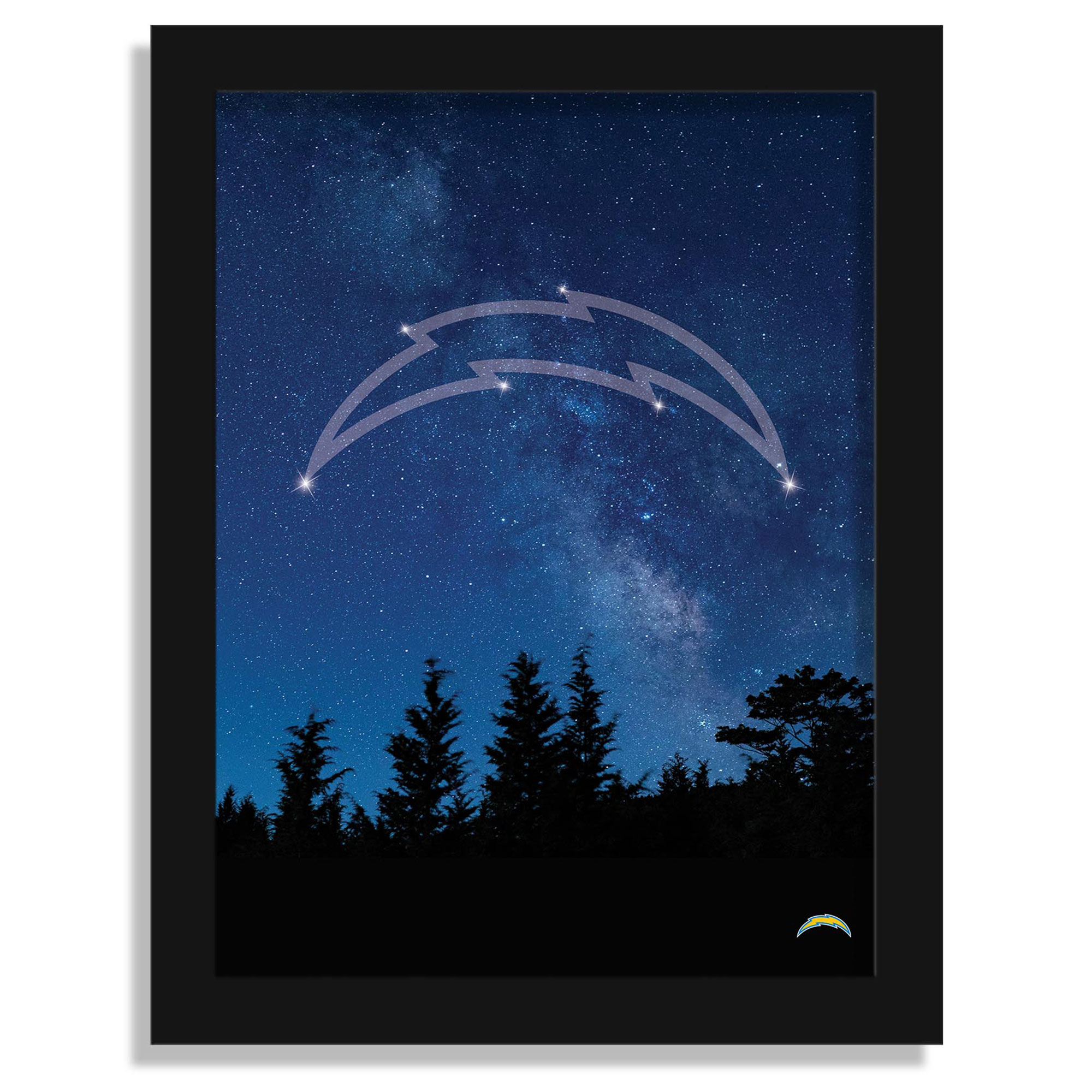Los Angeles Chargers 12" x 16" In The Stars Framed Art Print