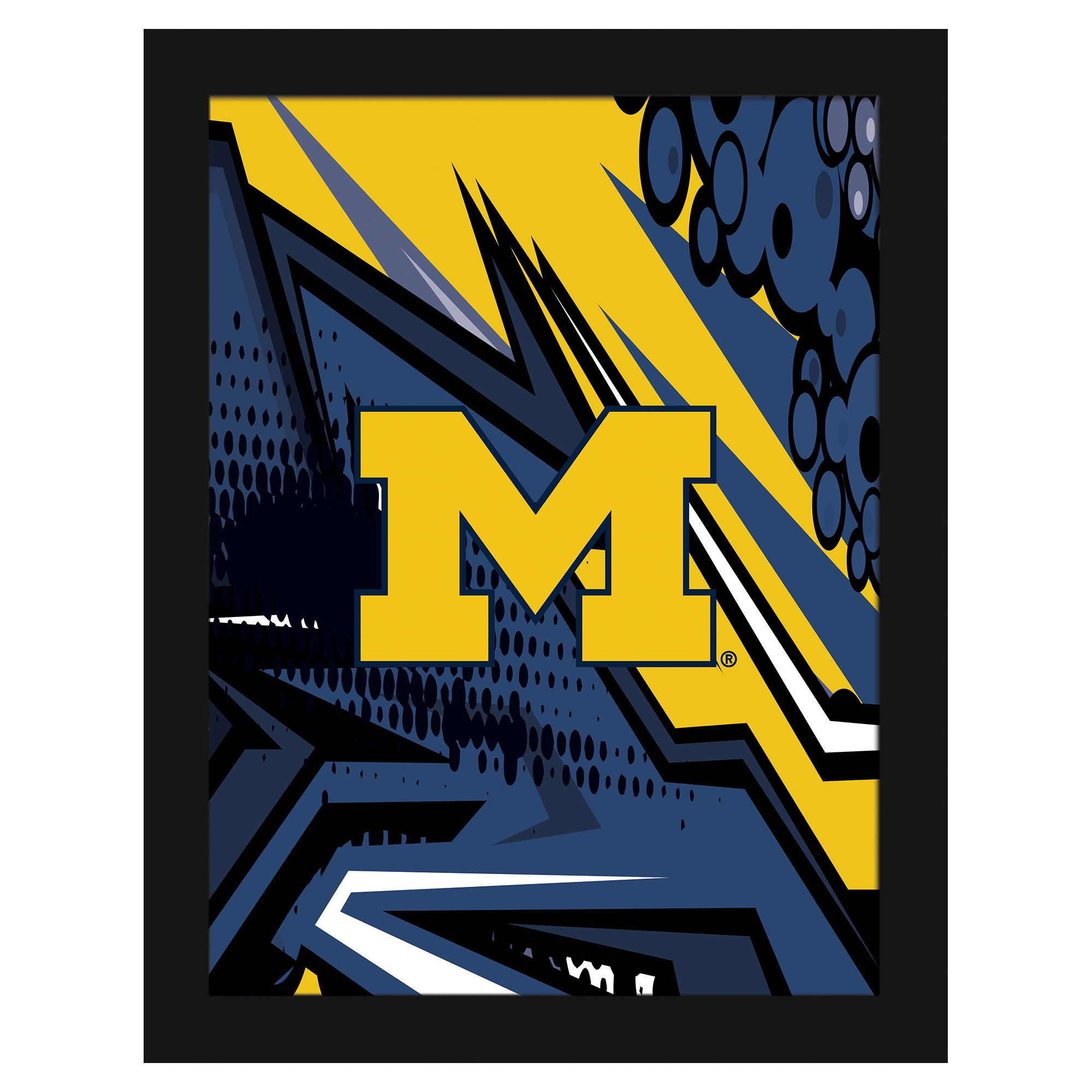 Michigan Wolverines 12" x 16" Team Comic Framed Art Print