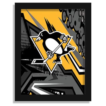 Pittsburgh Penguins 12" x 16" Team Comic Framed Art Print