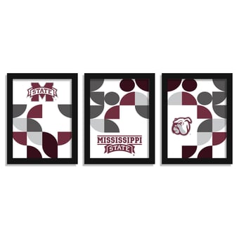 Mississippi State Bulldogs 12" x 16" Framed Minimalist Print Set