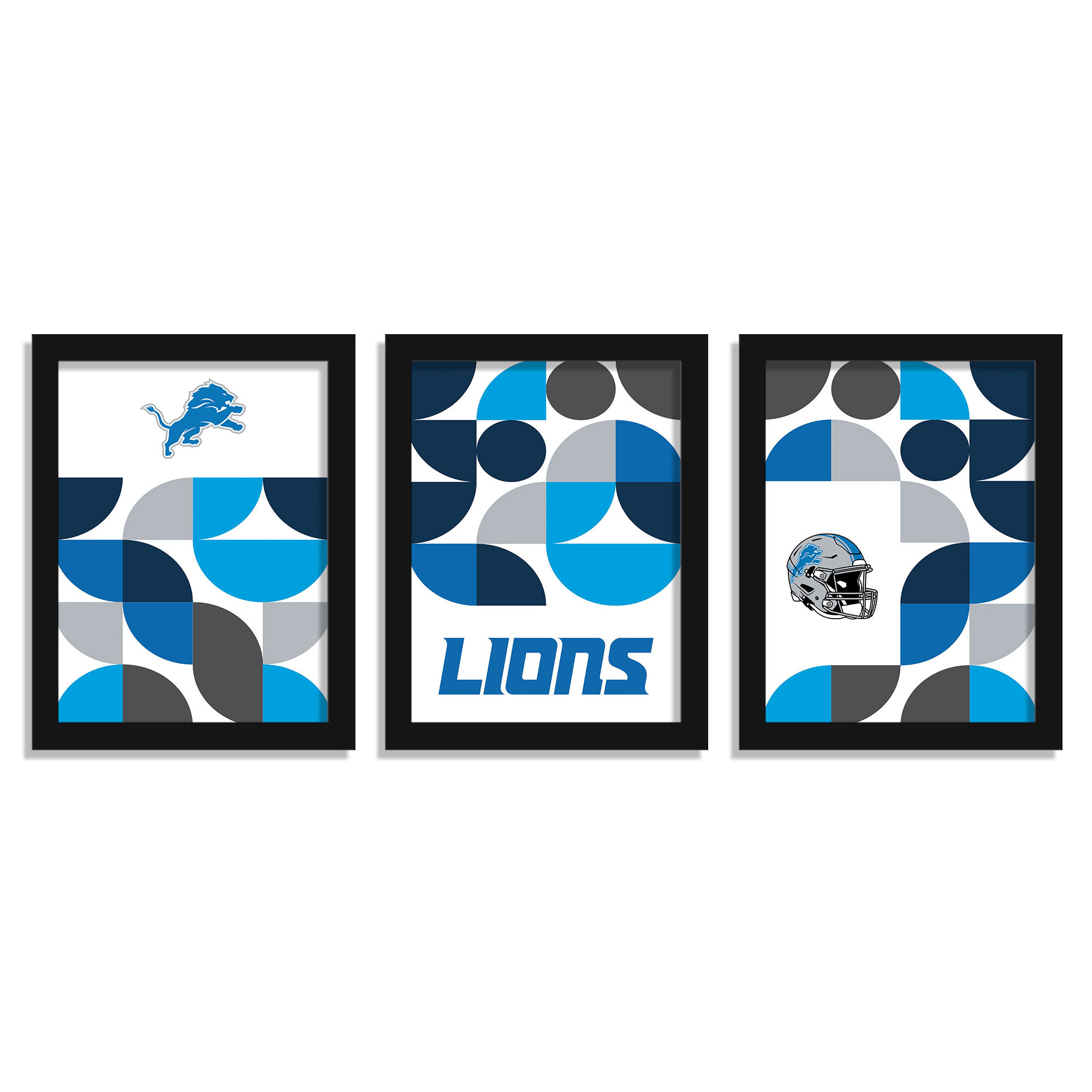 Detroit Lions 12" x 16" Framed Minimalist Print Set
