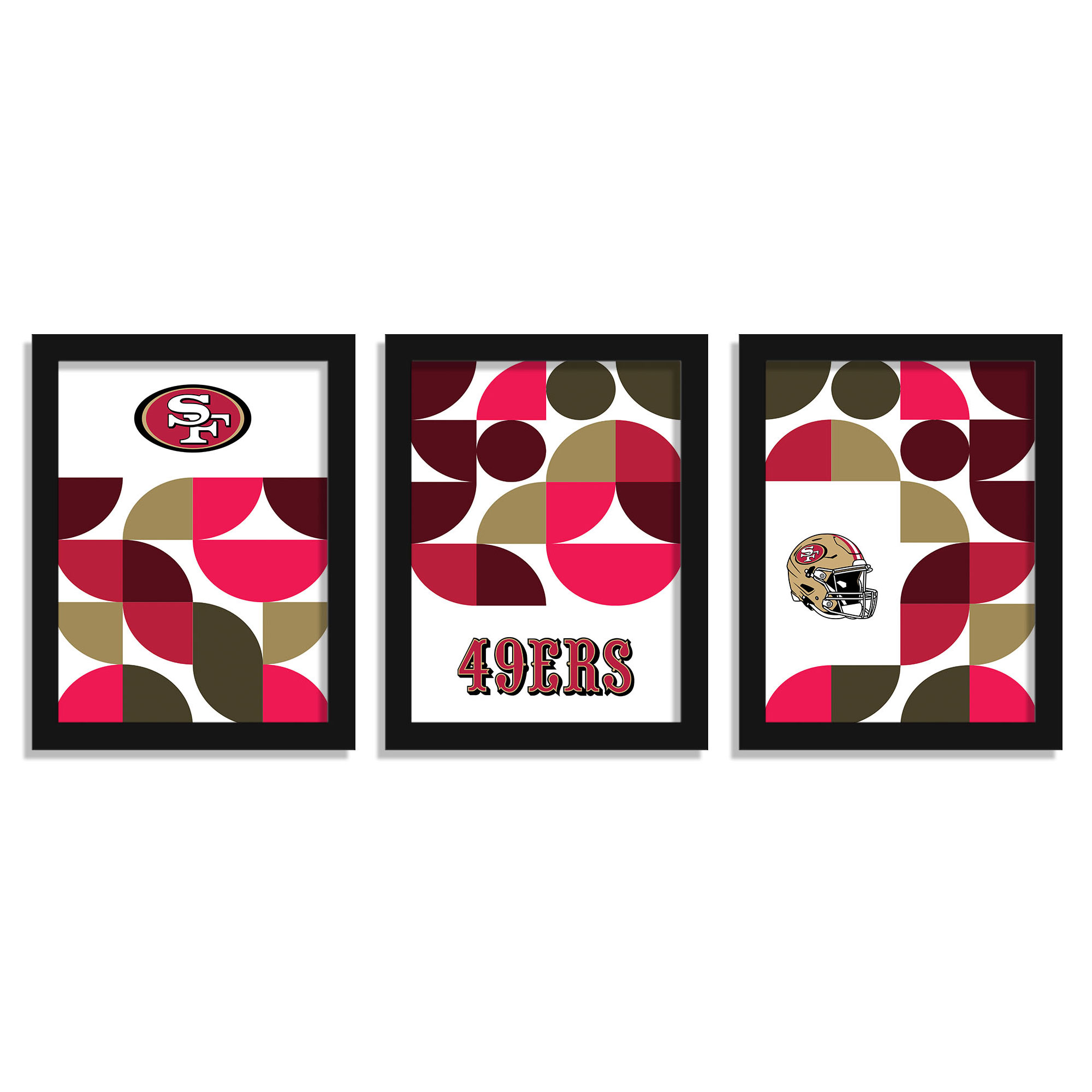 San Francisco 49ers 12" x 16" Framed Minimalist Print Set