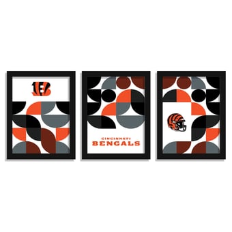 Cincinnati Bengals 12" x 16" Framed Minimalist Print Set