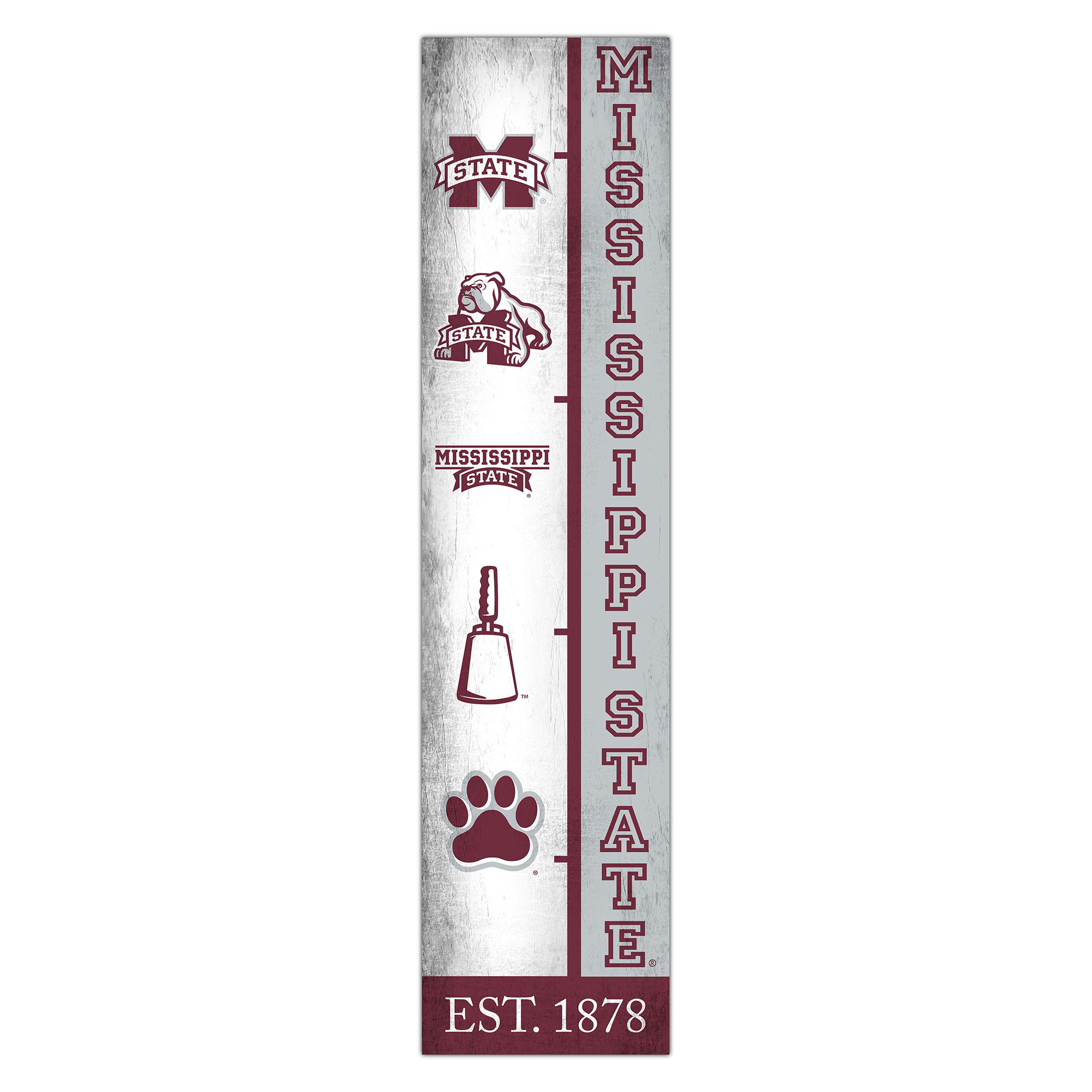 Mississippi State Bulldogs 6" x 24" Progression Wood Sign