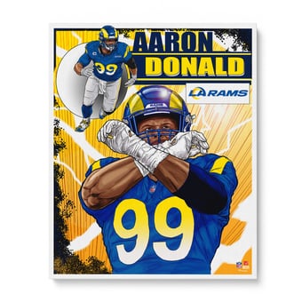 Aaron Donald Los Angeles Rams Unsigned 16" x 20" Photo - Art by Brian Kong