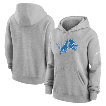Women's Nike Heather Gray Detroit Lions Club Fleece Hoodie