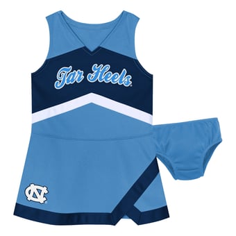 Girls Preschool Outerstuff Carolina Blue North Carolina Tar Heels Two-Piece Cheer Captain Jumper Dress & Bloomers Set