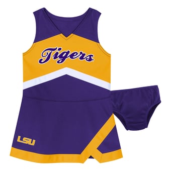Girls Preschool Outerstuff Purple LSU Tigers Two-Piece Cheer Captain Jumper Dress & Bloomers Set