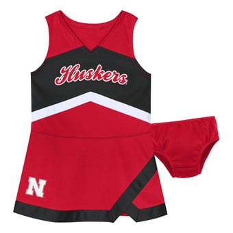 Girls Preschool Outerstuff Scarlet Nebraska Huskers Two-Piece Cheer Captain Jumper Dress & Bloomers Set