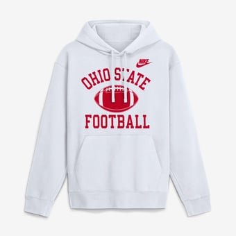 Men's Nike White Ohio State Buckeyes Legacy Football Icon Club Fleece Pullover Hoodie