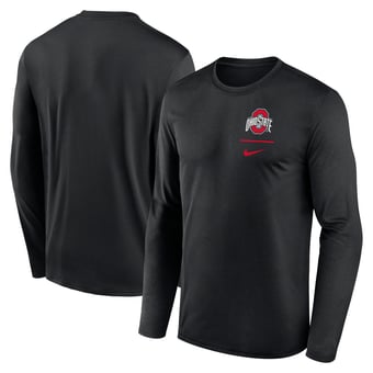 Men's Nike Black Ohio State Buckeyes Primary Stack Legend Performance Long Sleeve T-Shirt
