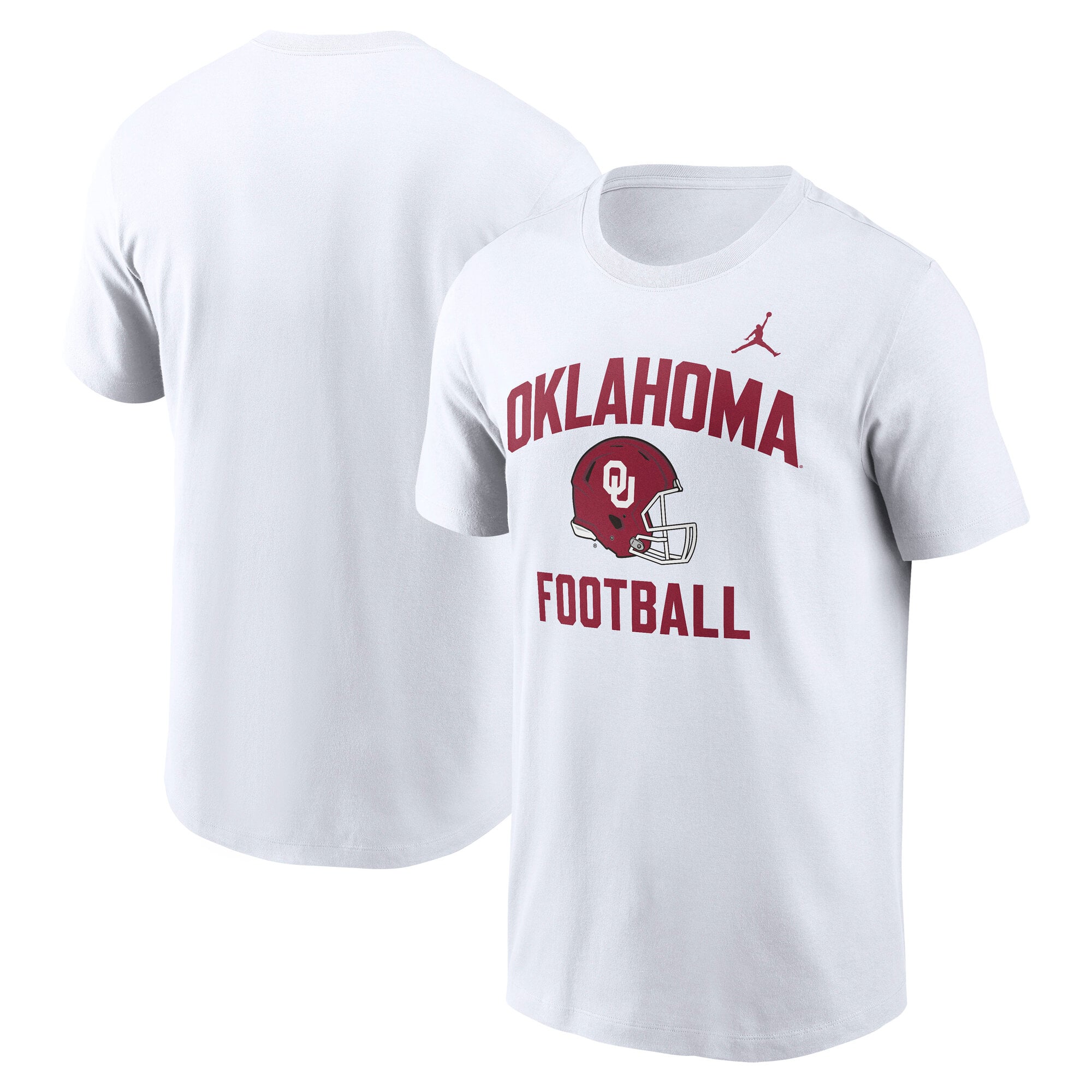 Men's Jordan Brand White Oklahoma Sooners Campus Football Helmet T-Shirt