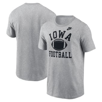 Men's Nike Heather Gray Iowa Hawkeyes Legacy Football Icon T-Shirt