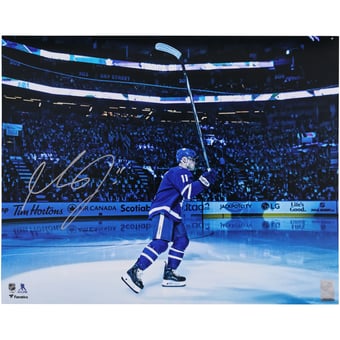 Max Domi Toronto Maple Leafs Autographed 16" x 20" Blue Jersey Intro Photograph