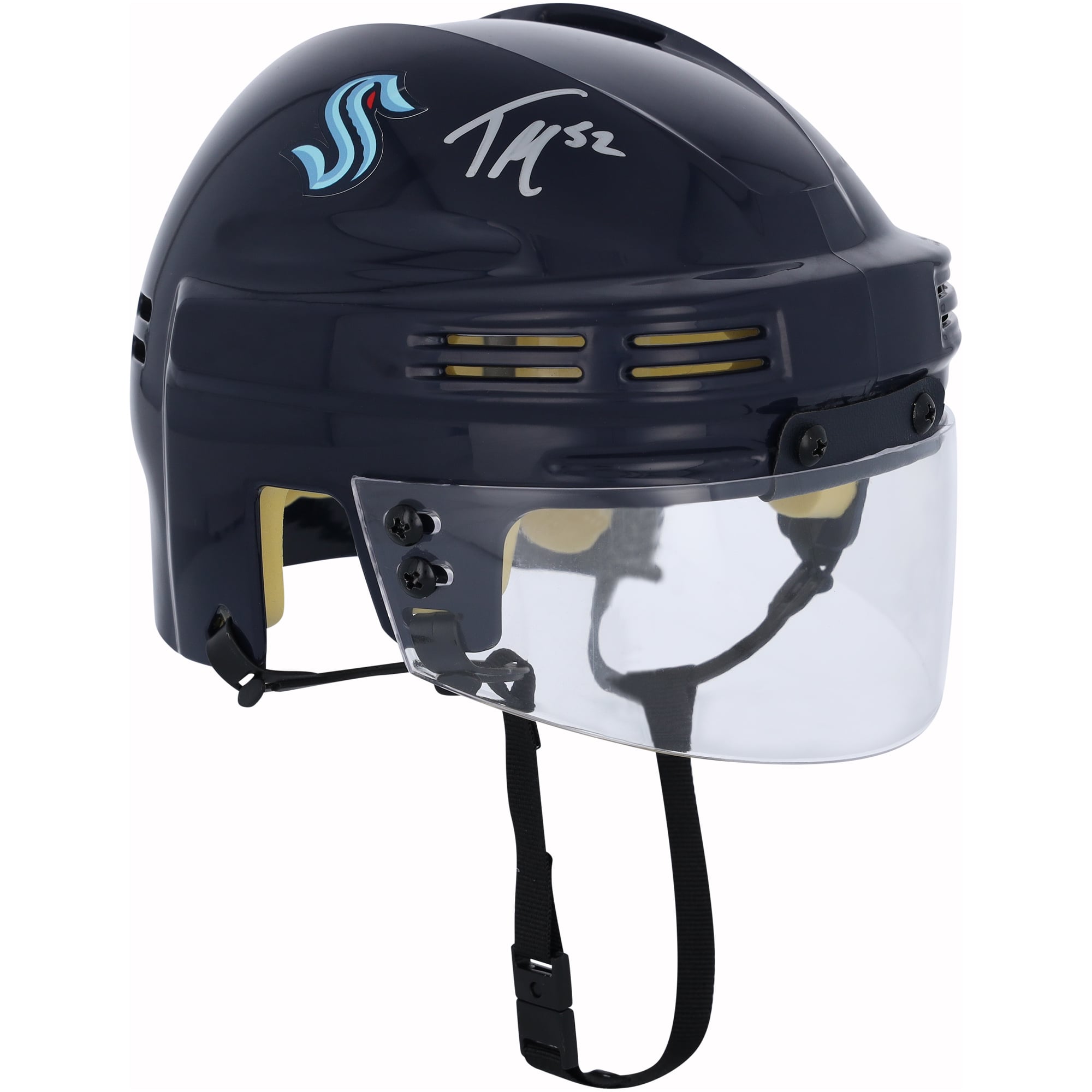 Tye Kartye Seattle Kraken Autographed Navy Mini Helmet