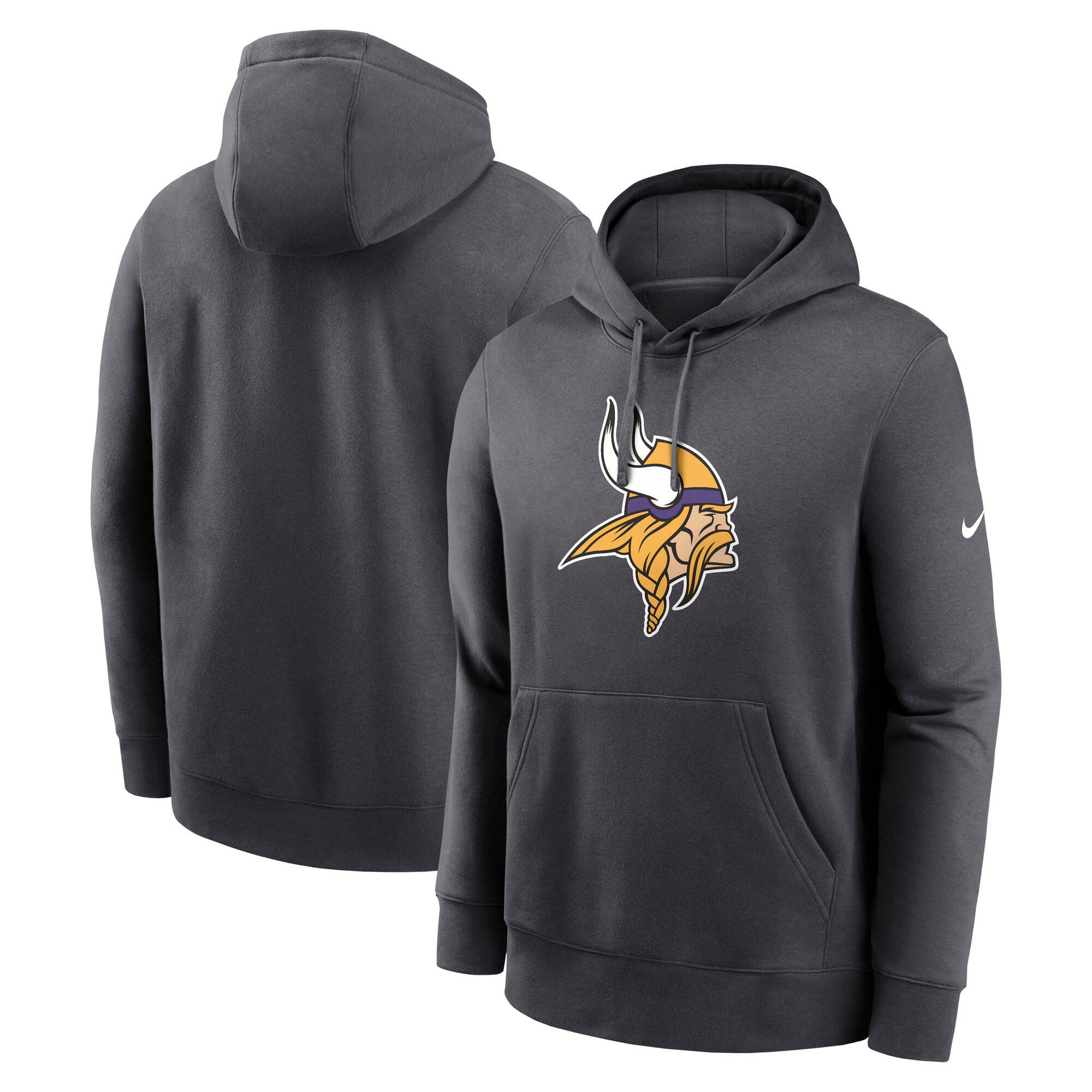 Men's Nike Anthracite Minnesota Vikings Primetime Club Logo Hoodie